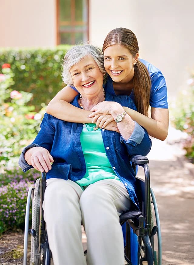 Woman and care giver